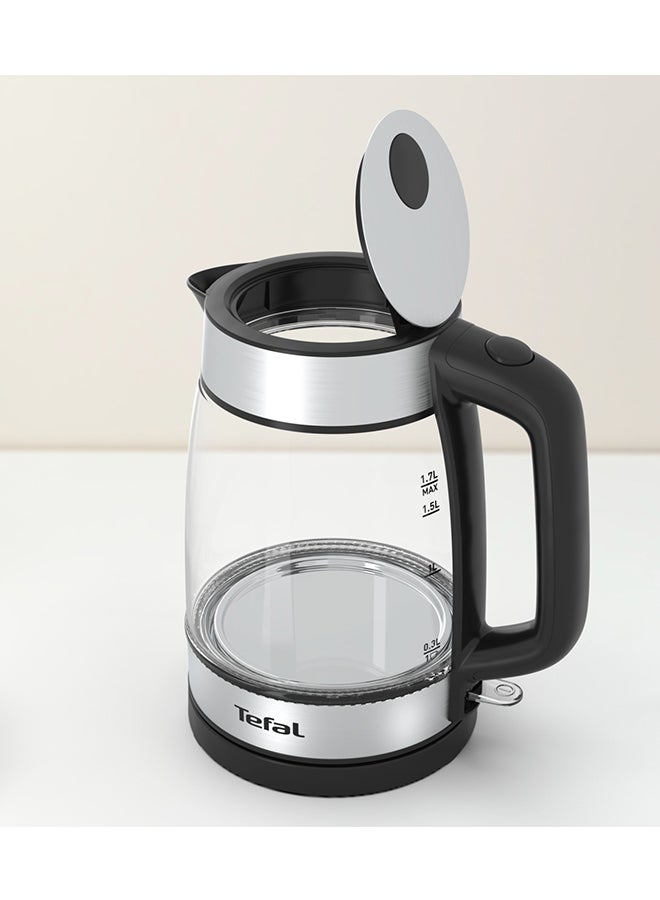Tefal - Kettle |  Glass Electric Kettle | Concealed Heating Element | Cordless 360° Design | Removable Anti-Scale Filter | Precision Spout | Easy-Viewing Water Level | Assisted Lid Opening | 2 Years Warranty 1.7 L 2200 W KI700827 Clear - Image 1
