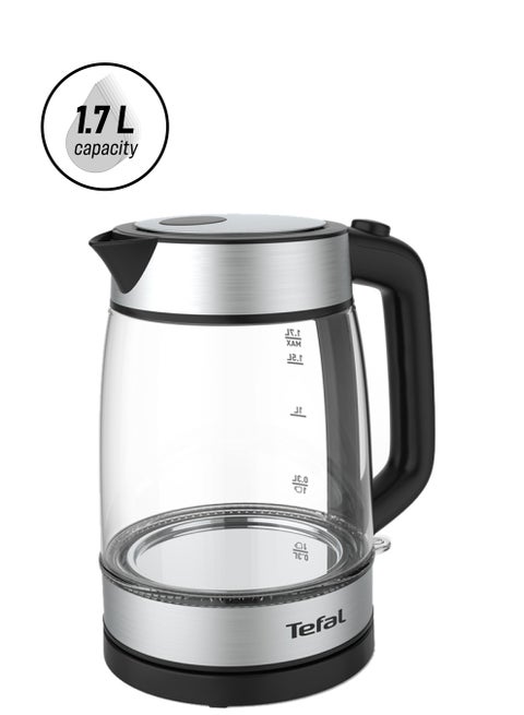 Kettle |  Glass Electric Kettle | Concealed Heating Element | Cordless 360° Design | Removable Anti-Scale Filter | Precision Spout | Easy-Viewing Water Level | Assisted Lid Opening | 2 Years Warranty 1.7 L 2200 W KI700827 Clear
