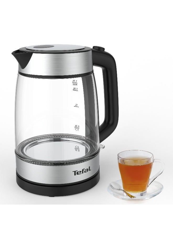 Tefal Kettle |  Glass Electric Kettle | Concealed Heating Element | Cordless 360° Design | Removable Anti-Scale Filter | Precision Spout | Easy-Viewing Water Level | Assisted Lid Opening | 2 Years Warranty 1.7 L 2200 W KI700827 Clear - Image 2