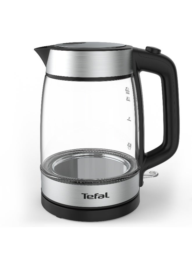 Tefal Kettle |  Glass Electric Kettle | Concealed Heating Element | Cordless 360° Design | Removable Anti-Scale Filter | Precision Spout | Easy-Viewing Water Level | Assisted Lid Opening | 2 Years Warranty 1.7 L 2200 W KI700827 Clear - Image 1