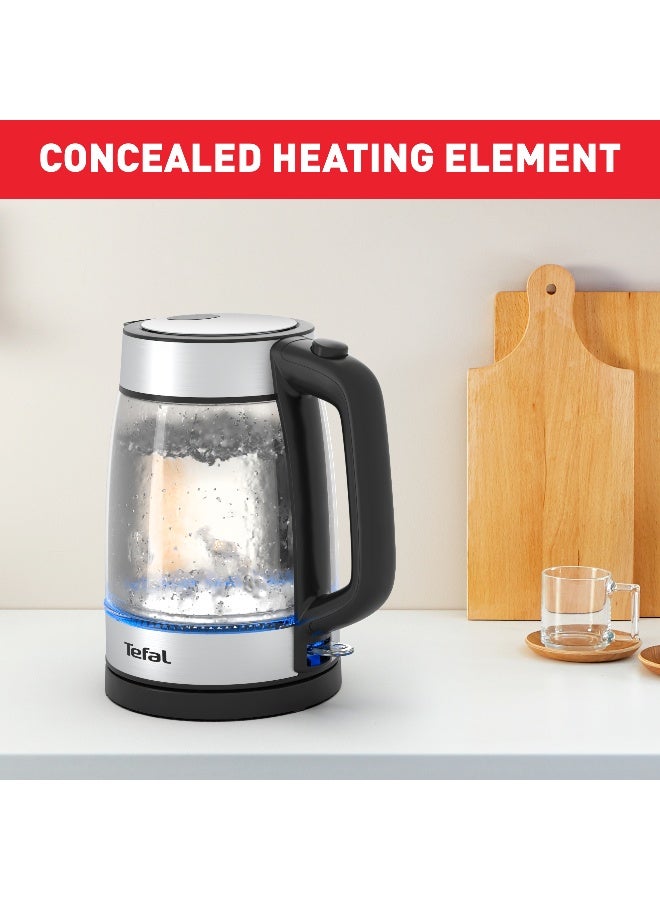 Tefal Kettle |  Glass Electric Kettle | Concealed Heating Element | Cordless 360° Design | Removable Anti-Scale Filter | Precision Spout | Easy-Viewing Water Level | Assisted Lid Opening | 2 Years Warranty 1.7 L 2200 W KI700827 Clear - Image 5