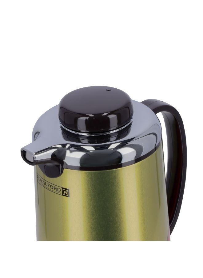 Royalford Pack of 2 Double Wall Vacuum Flask Set- RF11367| 1900 ML and 1300 ML Flask with Asbestos Free Pink Glass Inner and Strong Iron Body| Leak-Proof and Portable Design to Keep Drinks Hot or Cold for Long Hours| Suitable for Indoor and Outdoor Use| Maroon and Golden GOLDEN AND MAROON
