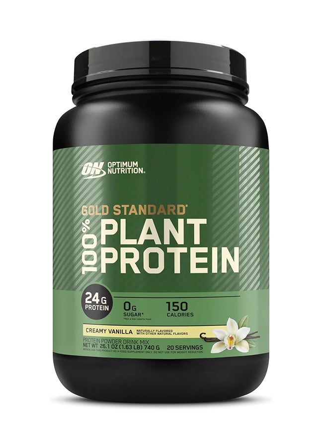 Optimum Nutrition Gold Standard 100% Plant  Protein  24g protein Creamy Vanilla, 1.63 LB (740g)  20 Servings