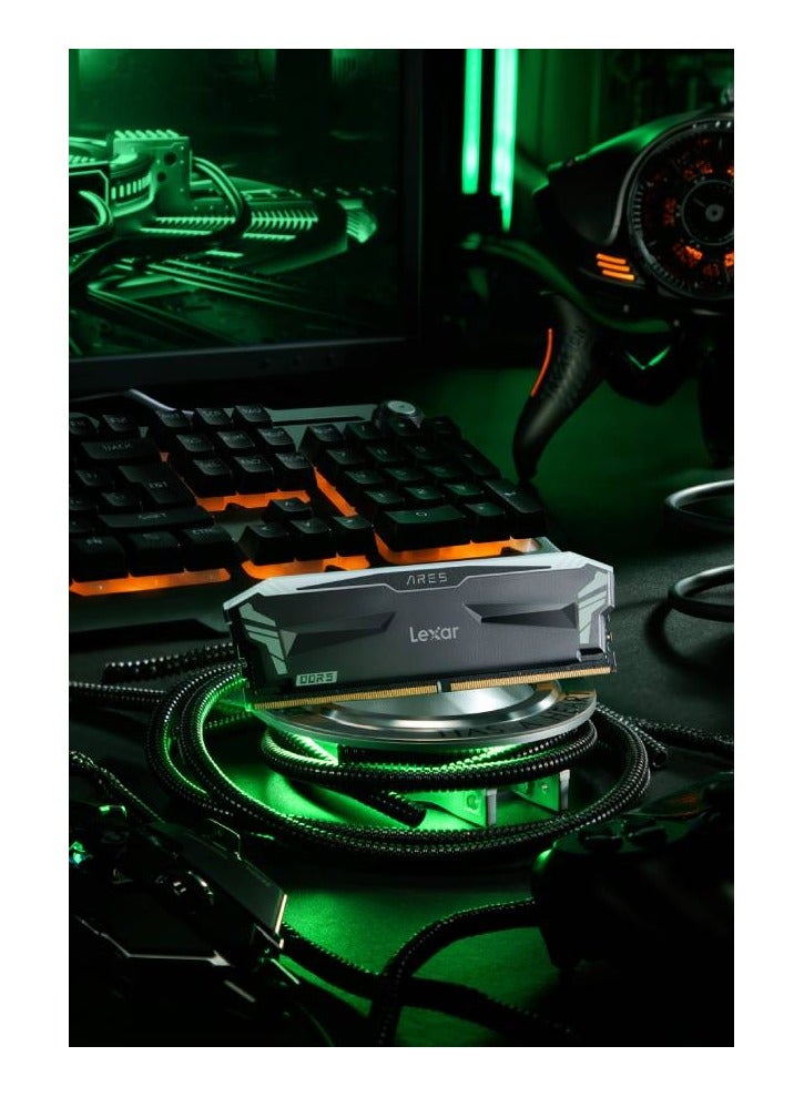 Lexar - Lexar ARES RGB DDR4 Desktop Memory, with RGB lighting, 16GB Kit (2 X 8GB), 3600Mbps / 3866Mbps / 4000Mbps (Overclock Speed) 1.35V / 1.4V (XMP 2.0), PC Gaming - Image 1