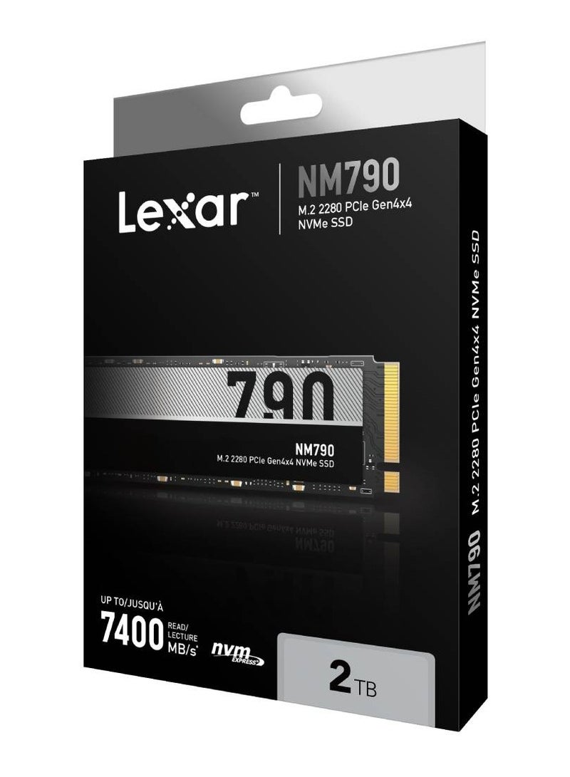 Lexar - NM790 2TB M.2 2280 PCIe Gen4x4 NVMe Internal SSD, Up to 7200MB/s Read & Up to 6500MB/s Write Speeds, 1.5M Hours MTBF, 1500TBW Endurance, Compatible with PlayStation5, Black | LNM790X002T-RNNNG 2 TB - Image 1