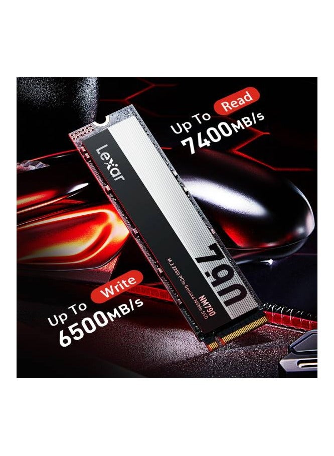 Lexar - NM790 2TB M.2 2280 PCIe Gen4x4 NVMe Internal SSD, Up to 7200MB/s Read & Up to 6500MB/s Write Speeds, 1.5M Hours MTBF, 1500TBW Endurance, Compatible with PlayStation5, Black | LNM790X002T-RNNNG 2 TB - Image 1