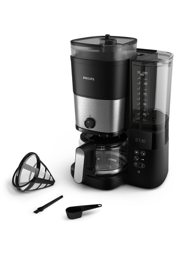 فيليبس ماكينة صنع القهوة بالتقطير الكل في 1 سعة 1.25 لترًا وقوة 1000 وات HD7900/50 أسود/فضي - Image 2