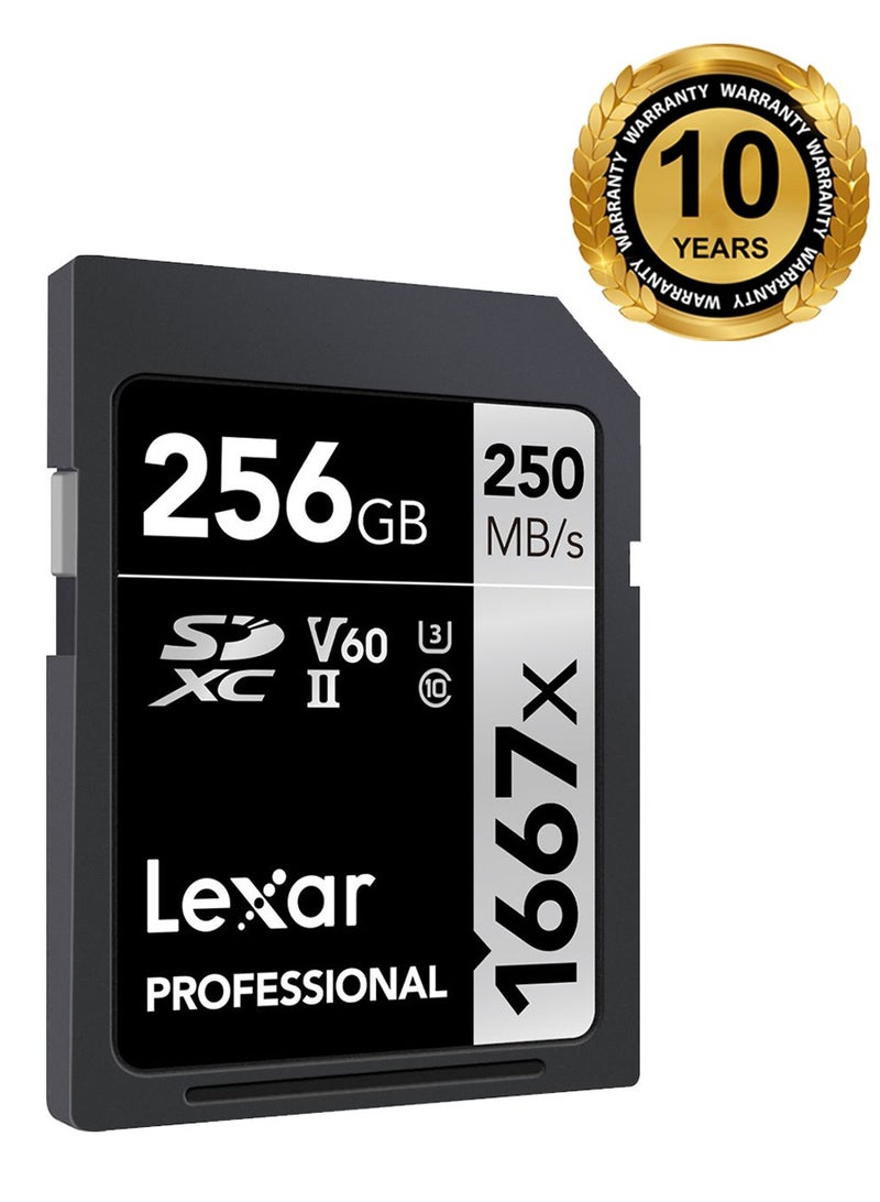 Lexar 256GB Professional 1667x UHS-II SDXC Memory Card - 10 years warranty - official distributor 256 GB - Image 1