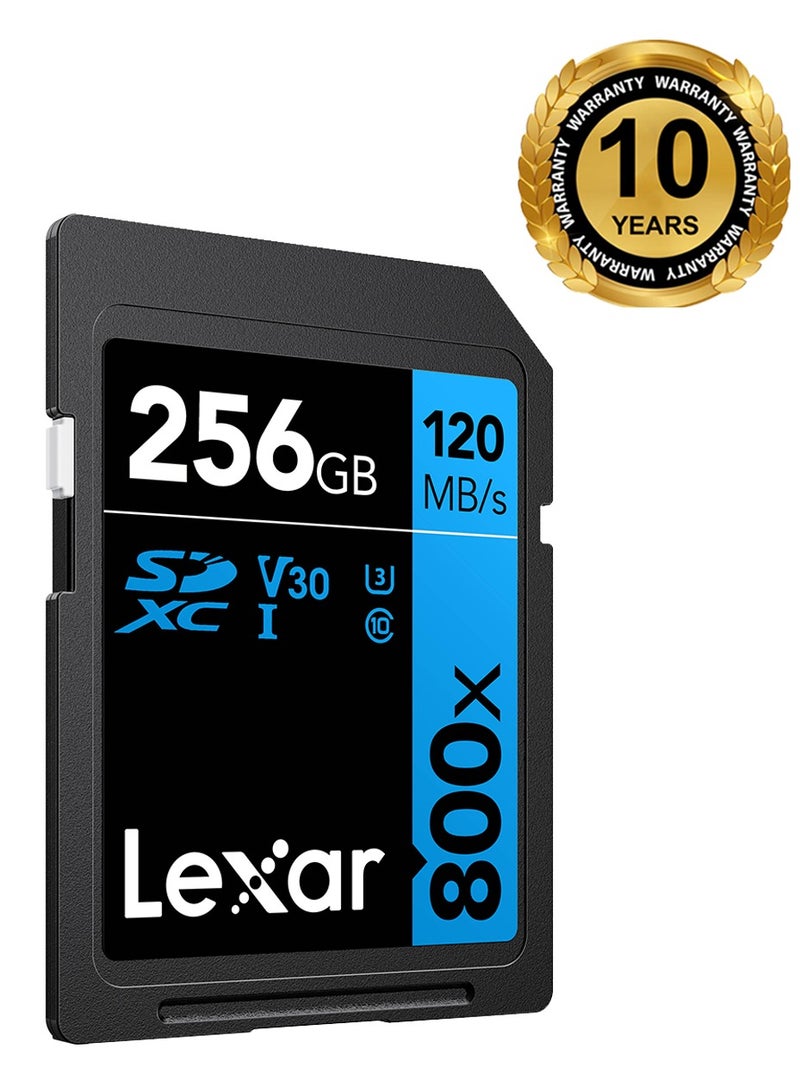 Lexar Lexar 256GB High-Performance 800x UHS-I SDXC Memory Card (BLUE Series) - 10 years warranty - official distributor 256 GB  - Image 1