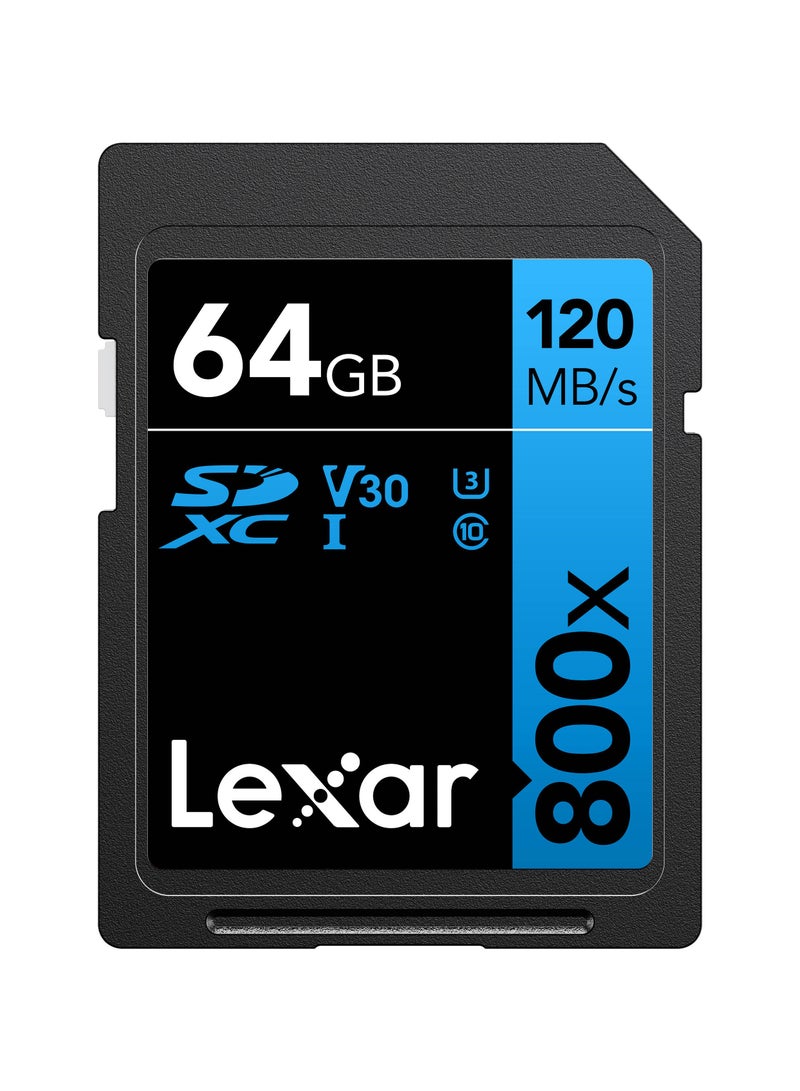 Lexar - Lexar 64GB High-Performance 800x UHS-I SDXC Memory Card (BLUE Series) - 10 years warranty - official distributor 64 GB - Image 1