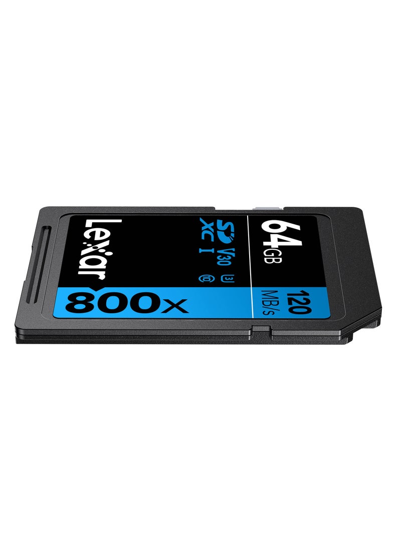 Lexar - Lexar 64GB High-Performance 800x UHS-I SDXC Memory Card (BLUE Series) - 10 years warranty - official distributor 64 GB - Image 1