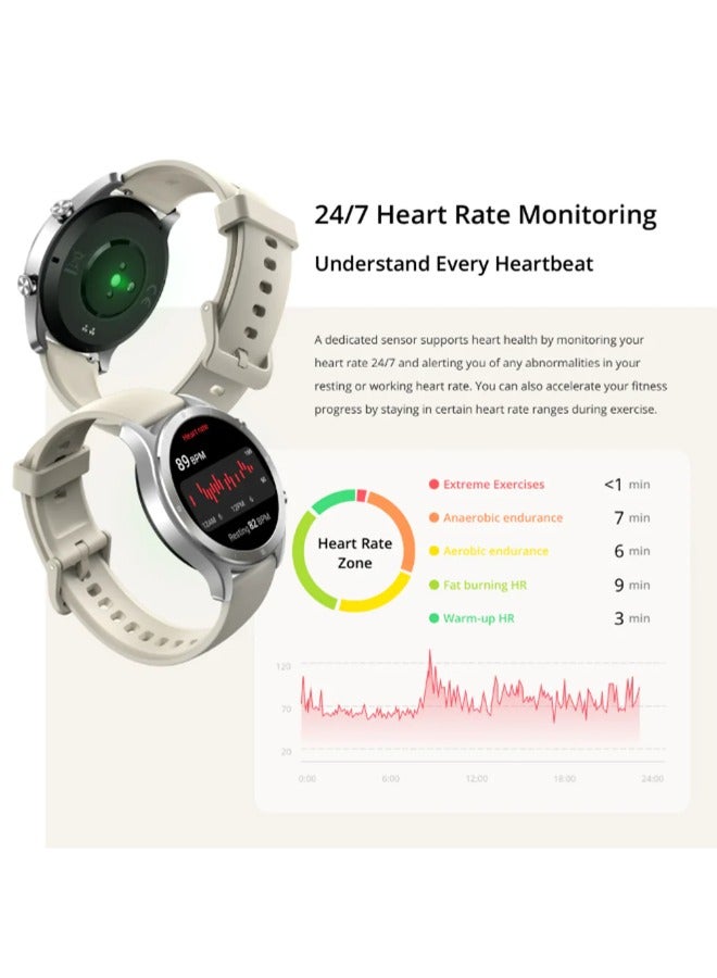 ريل مي ساعة TechLife Watch R100 RMW2106 الذكية هيكل من الألومنيوم الرمادي مع حزام سيليكون رمادي  - Image 3