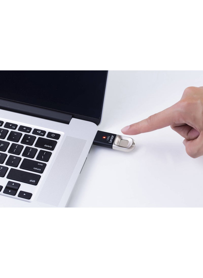 ليكسار ذاكرة Lexar Jumpdrive Fingerprint F35 USB 3.0 سعة 32 جيجابايت - ضمان 10 سنوات - موزع رسمي  - Image 4