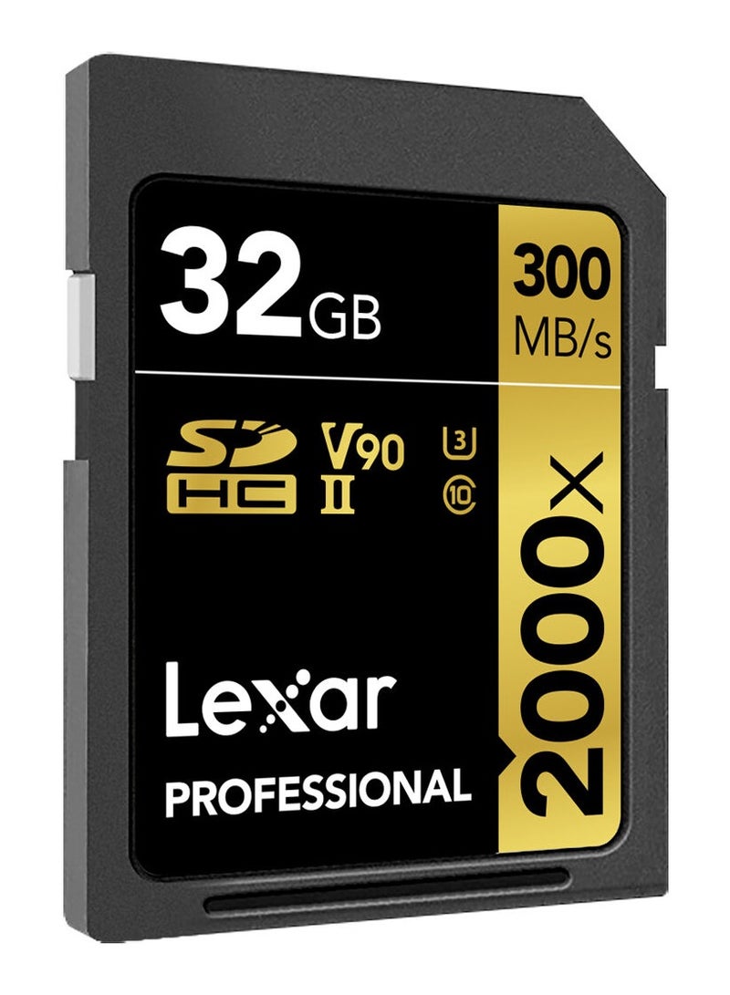 ليكسار - بطاقة ذاكرة Lexar 32GB Professional 2000x UHS-II SDHC مع ضمان لمدة 10 سنوات - الموزع الرسمي - Image 1