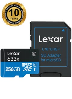 Lexar Lexar 256GB High-Performance 633x UHS-I microSDXC Memory Card with SD Adapter - 10 years warranty - official distributor 256 GB  - Image 1