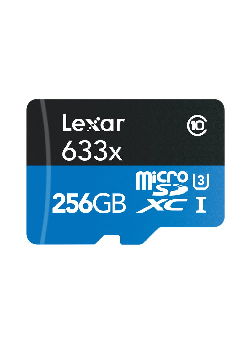 Lexar - Lexar 256GB High-Performance 633x UHS-I microSDXC Memory Card with SD Adapter - 10 years warranty - official distributor 256 GB - Image 1