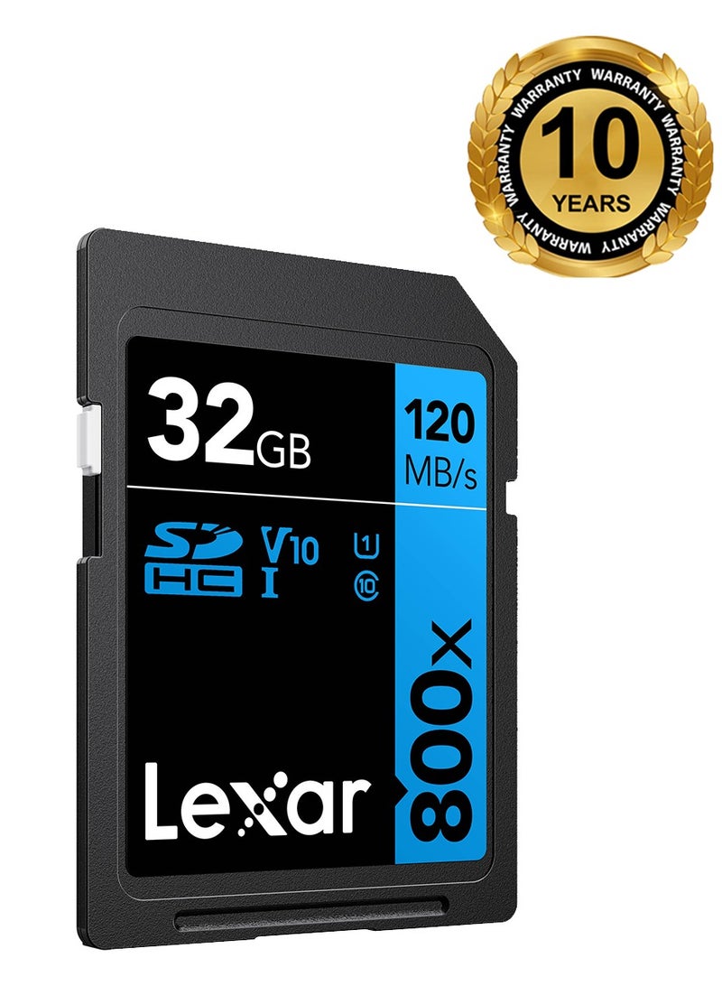 Lexar 32GB High-Performance 800x UHS-I SDHC Memory Card (BLUE Series) - 10 years warranty - official distributor 32 GB - Image 1