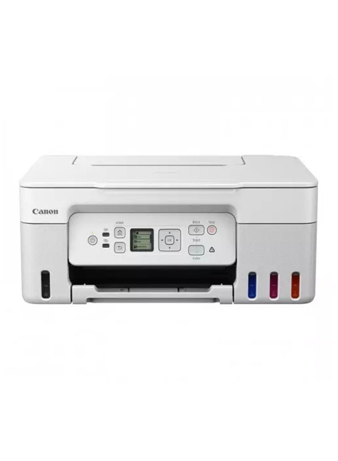 Canon PIXMA G3470 Wireless Colour 3-In-1 Refillable MegaTank Printer White 
