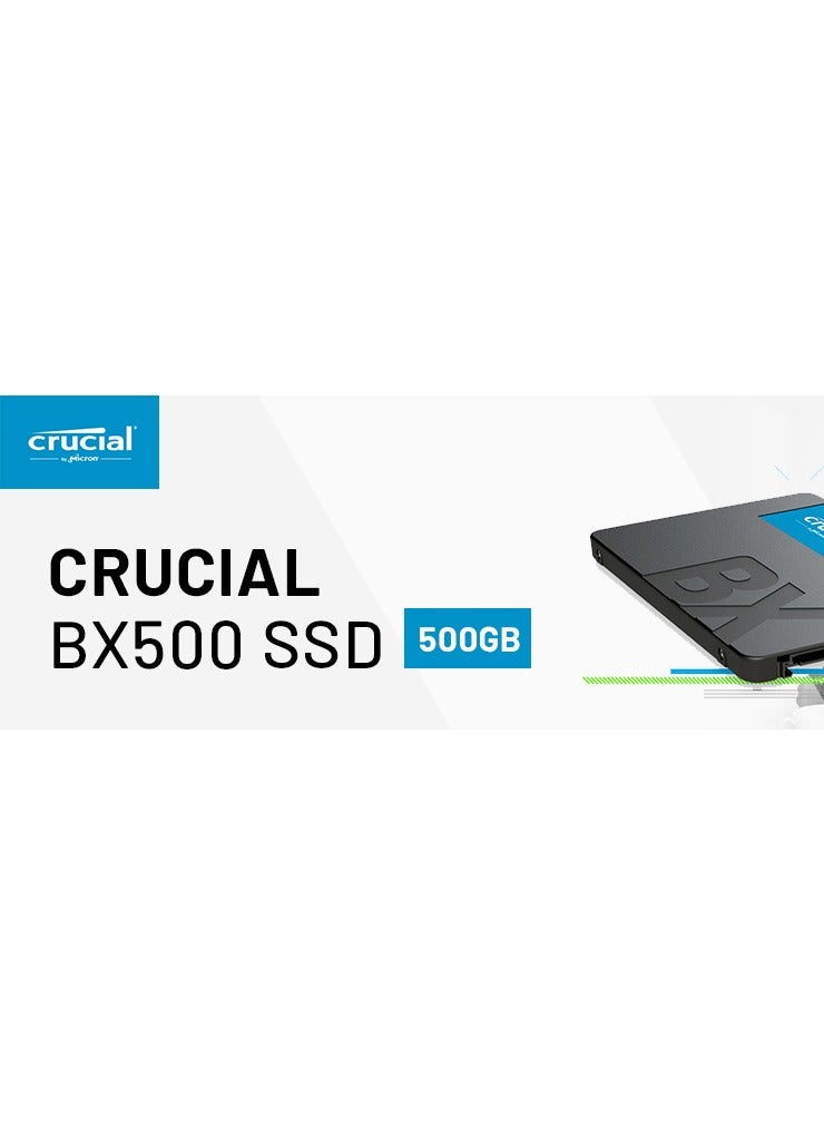 كروشيال محرك الأقراص ذو الحالة الصلبة الداخلي BX500 سعة 500 جيجابايت مقاس 2.5 بوصة ATA 3D NAND CT500BX500SSD1  - Image 2