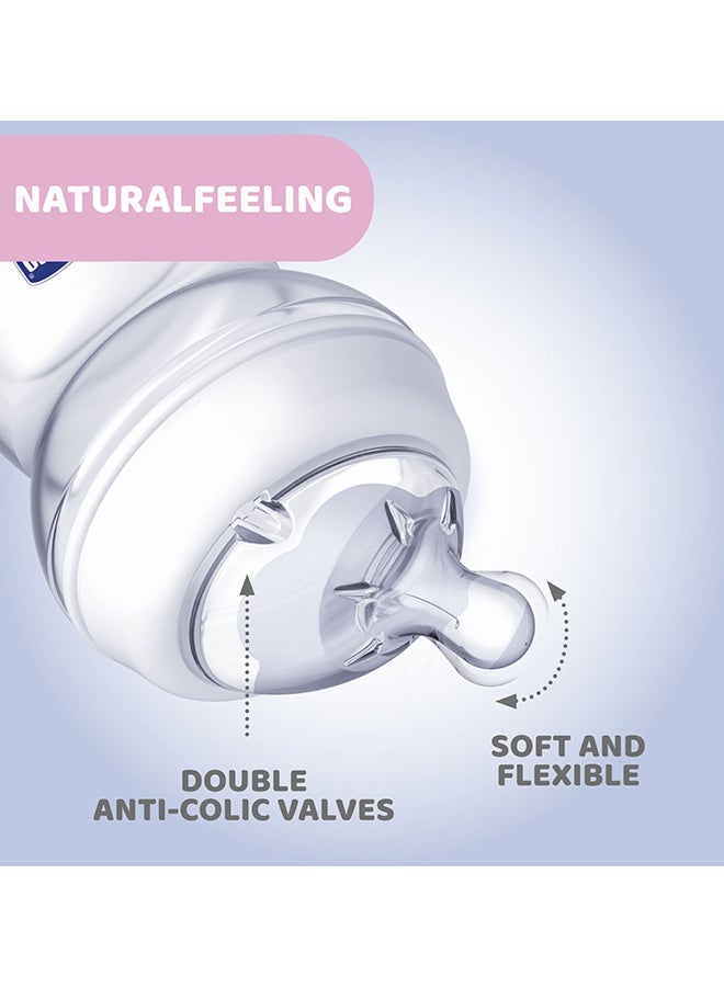Chicco Natural Feeling Glass Bottle 150ml Slow Flow 0m+ Silicone, Neutral - Image 5