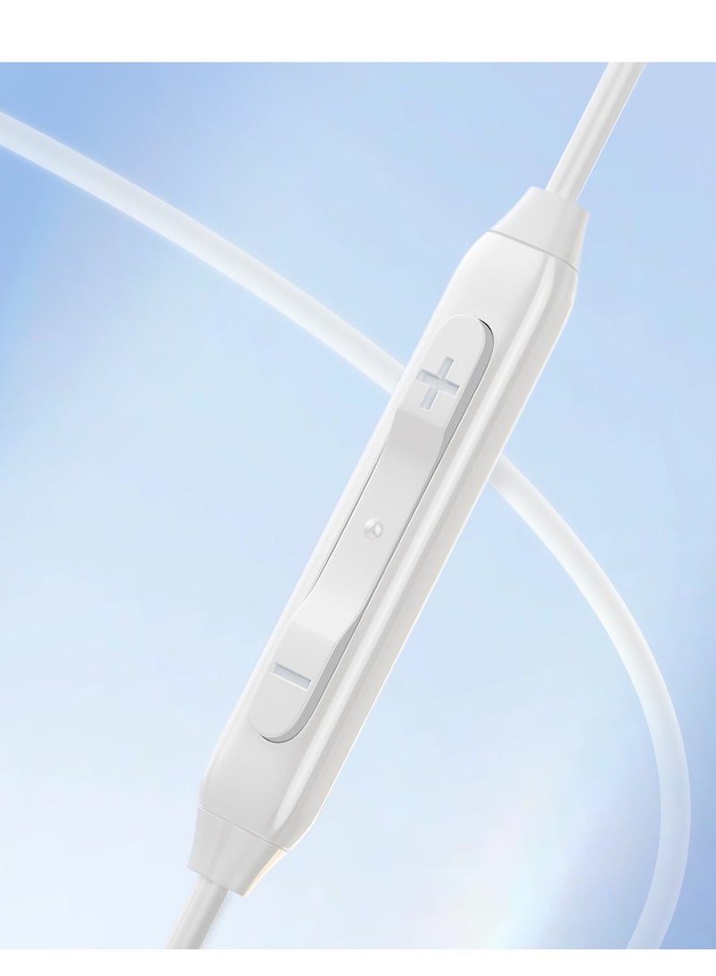 JOYROOM - TYPE-C Series Half In-Ear Wired Earphones White - Image 1
