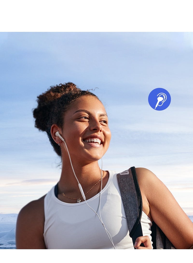 JOYROOM - TYPE-C Series Half In-Ear Wired Earphones White - Image 1