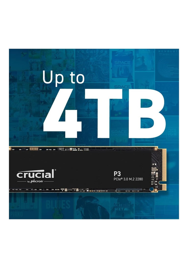 Crucial P3 2TB PCIe Gen3 3D NAND NVMe M.2 SSD, up to 3500MB/s - CT2000P3SSD8 Black 2 TB - pnsku/N70009984V/45/_/1696336354/1f77a478-7bba-48cb-abbf-545d49e08fa3