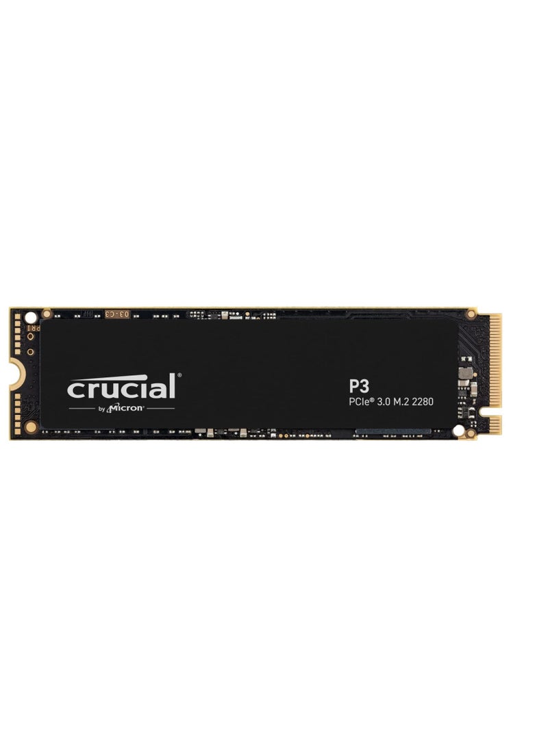 crucial Crucial P3 2TB PCIe Gen3 3D NAND NVMe M.2 SSD, up to 3500MB/s - CT2000P3SSD8 Black 2 TB  - Image 1