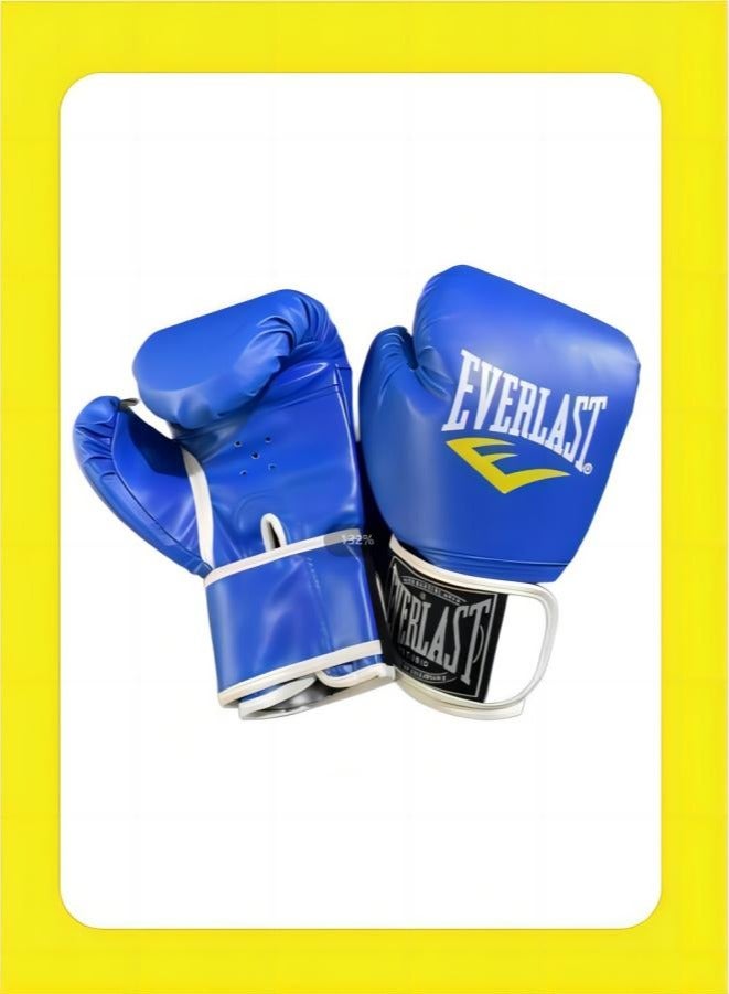 EVERLAST Pair Of Full Finger Professional Boxing Gloves Blue 8oz For Age 13-15Years Or Women 6.5-7.5cm  - Image 1