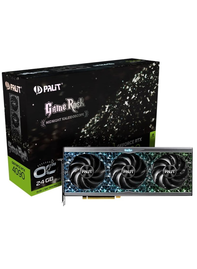 Palit - NVIDIA GeForce RTX™ 4090 GameRock OC 24GB GDDR6X Graphics Card, ARGB SYNC, 16384 CUDA Cores, 2610 MHz Boost Clock, 21Gbps,384bits Interface, PCI Gen 4,DP 1.4ax3,HDMI 2.1a x1 | NED4090S19SB-1020G Black - Image 1