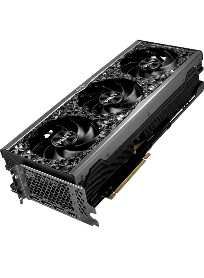 Palit - NVIDIA GeForce RTX™ 4090 GameRock OC 24GB GDDR6X Graphics Card, ARGB SYNC, 16384 CUDA Cores, 2610 MHz Boost Clock, 21Gbps,384bits Interface, PCI Gen 4,DP 1.4ax3,HDMI 2.1a x1 | NED4090S19SB-1020G Black - Image 1