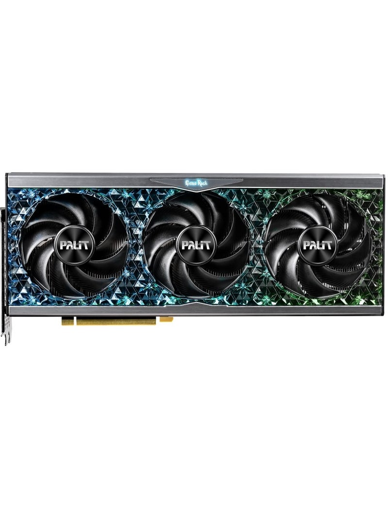 Palit - NVIDIA GeForce RTX™ 4090 GameRock OC 24GB GDDR6X Graphics Card, ARGB SYNC, 16384 CUDA Cores, 2610 MHz Boost Clock, 21Gbps,384bits Interface, PCI Gen 4,DP 1.4ax3,HDMI 2.1a x1 | NED4090S19SB-1020G Black - Image 1