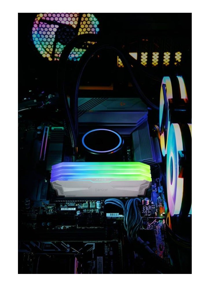ليكسار ذاكرة سطح المكتب Lexar ARES RGB DDR5-6400، مجموعة 32 جيجابايت (16 جيجابايت × 2)، إضاءة RGB، سرعة 6400MT/s1(XMP 3.0)، JEDEC &amp; Intel XMP 3.0،  - Image 5