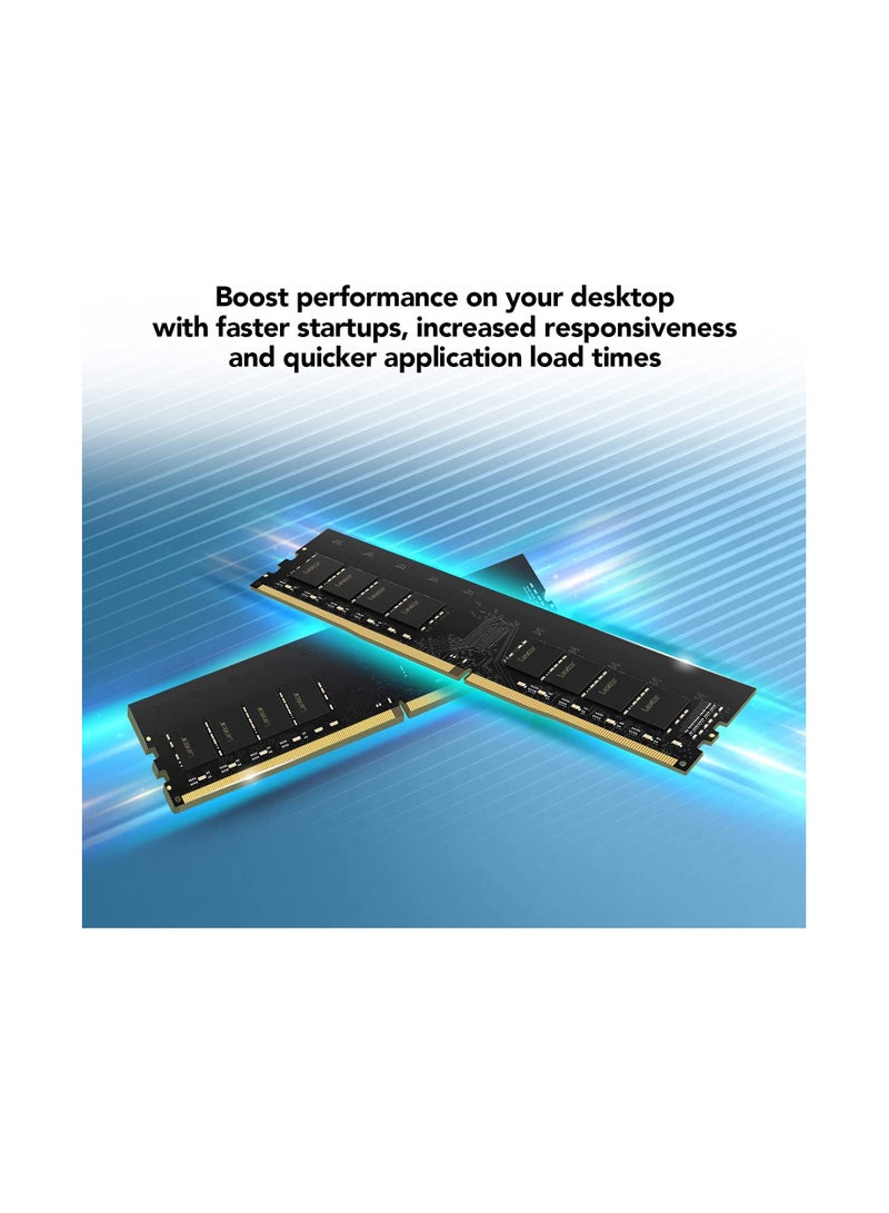Lexar - 8GB DRAM, DDR4 3200 MHz UDIMM Desktop - LD4AU008G-B3200GSST Black - Image 1
