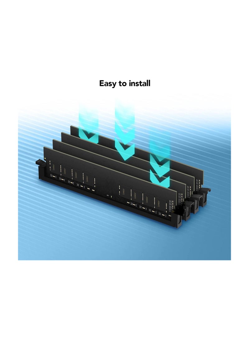 Lexar - 8GB DRAM, DDR4 3200 MHz UDIMM Desktop - LD4AU008G-B3200GSST Black - Image 1