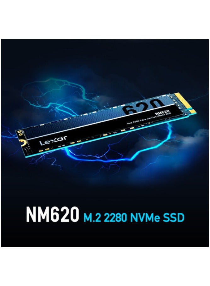 ليكسار - Lexar NM620 2TB SSD، M.2 2280 PCIe Gen3x4 NVMe 1.4 SSD داخلي، قراءة تصل إلى 3500 ميجابايت/ثانية، كتابة 3000 ميجابايت/ثانية، محرك أقراص الحالة الصلبة الداخلي NAND Flash ثلاثي الأبعاد لعشاق الكمبيوتر واللاعبين 2 تيرابايت - Image 1