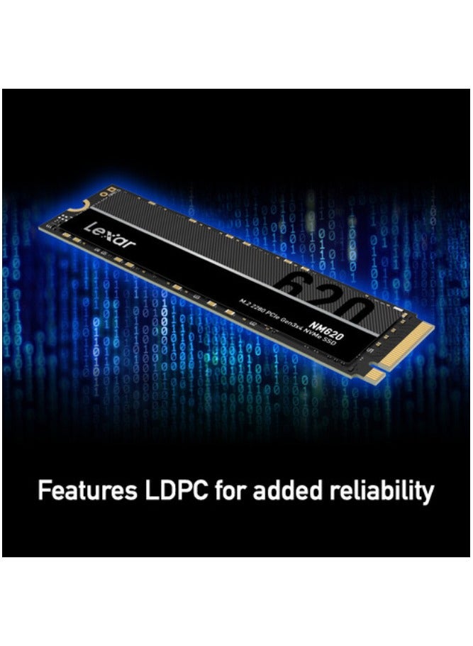ليكسار - Lexar NM620 2TB SSD، M.2 2280 PCIe Gen3x4 NVMe 1.4 SSD داخلي، قراءة تصل إلى 3500 ميجابايت/ثانية، كتابة 3000 ميجابايت/ثانية، محرك أقراص الحالة الصلبة الداخلي NAND Flash ثلاثي الأبعاد لعشاق الكمبيوتر واللاعبين 2 تيرابايت - Image 1