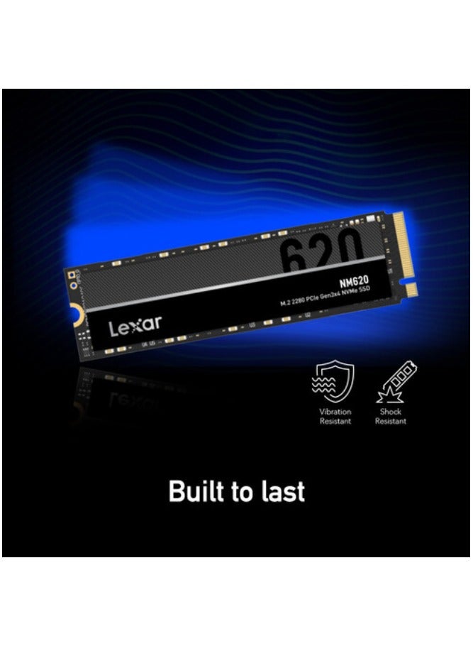 ليكسار - Lexar NM620 2TB SSD، M.2 2280 PCIe Gen3x4 NVMe 1.4 SSD داخلي، قراءة تصل إلى 3500 ميجابايت/ثانية، كتابة 3000 ميجابايت/ثانية، محرك أقراص الحالة الصلبة الداخلي NAND Flash ثلاثي الأبعاد لعشاق الكمبيوتر واللاعبين 2 تيرابايت - Image 1