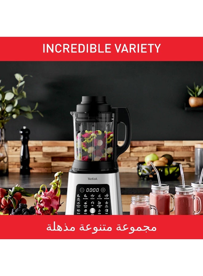 مولينكس خلاط | خلاط بيرفكت ميكس كوك عالي السرعة لتحضير العصير | خلاط | 10 برامج تلقائية | وصفات ساخنة وباردة | شفرات قابلة للإزالة | وظيفة التنظيف العميق |الطهي الصحي | ضمان لمدة عامين 1400 وات LM835D27 فضي - Image 3