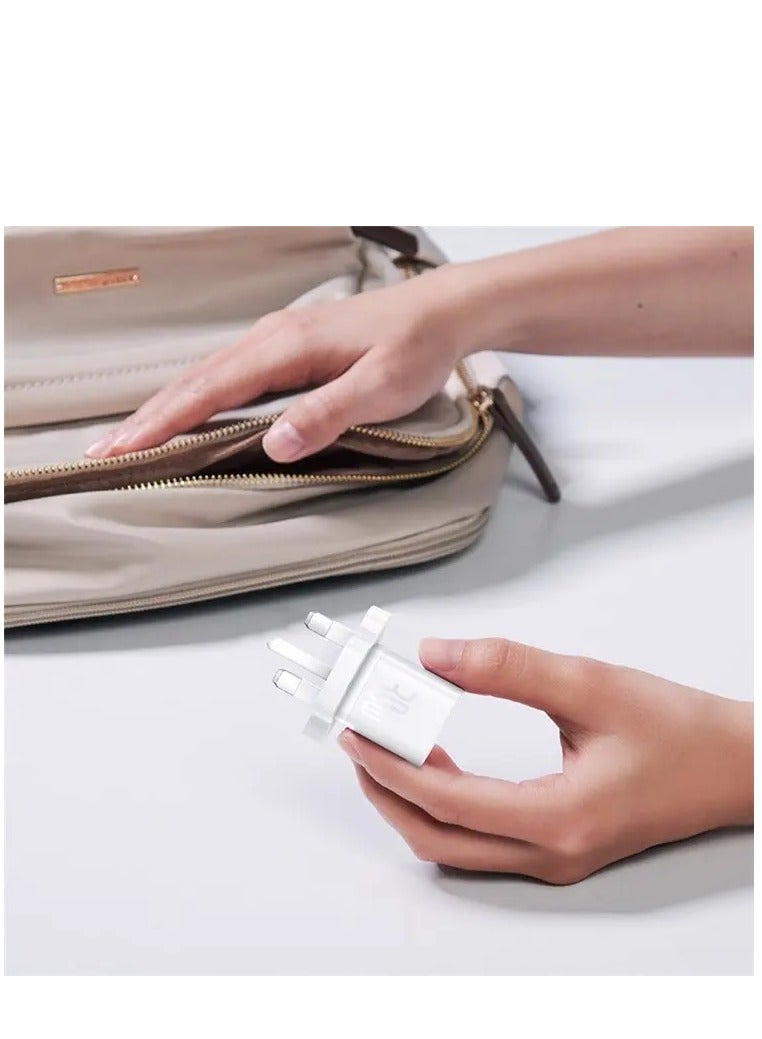 GaN5 Fast Charger (Mini) 30W USB-C Power Adapter, 1-Port Type-C Wall Charger with PD 3.0, Compact GaN Technology, Compatible with iPhone 16/15 Pro/15 Plus/14/13/12, iPad Air, MacBook Air, Samsung S25/S24/S23, Xiaomi, OnePlus, and Other USB-C Devices White