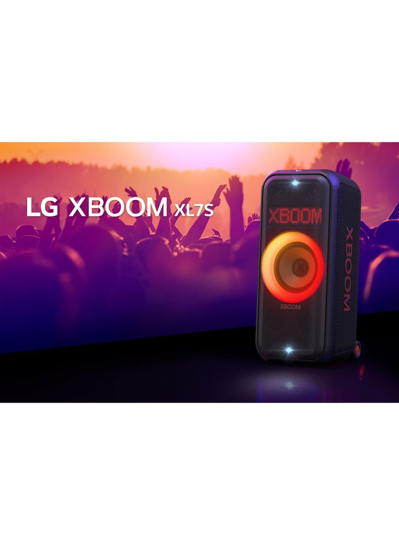 LG XBOOM PARTY SPEAKER, PARTY SPEAKER - TELESCOPIC HANDLE & WHEELS, BLUETOOTH, 20HRS BATTERY, IPX4, SOUND BOOST - XL7S Black - Image 2