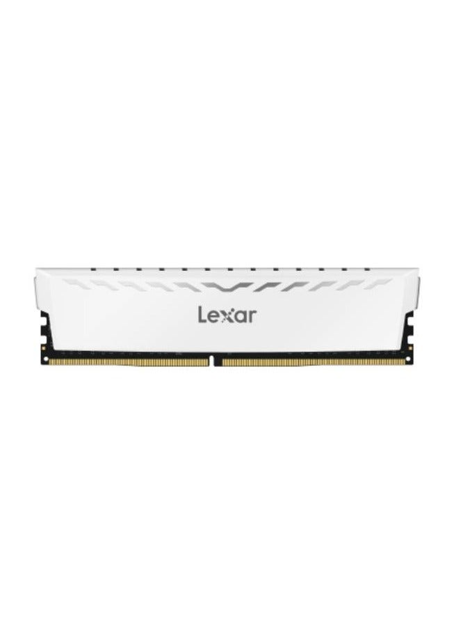 ليكسار Lexar Thor 16GB(2x8GB) DDR4 DRAM 3200MHz CL16 1.35V XMP UDIMM مجموعة ذاكرة سطح المكتب، ذاكرة كمبيوتر DDR4 عالية السرعة 288 دبوس مع موزع حرارة من الألومنيوم باللون الأبيض  - Image 1