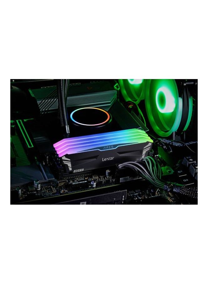 Lexar - Lexar ARES RGB DDR5-6400 Desktop Memory 32GB Kit, RGB lighting control, 32GB Kit (16GBx2),  6400MT/s1(XMP 3.0),, JEDEC & Intel XMP 3.0 - Image 1