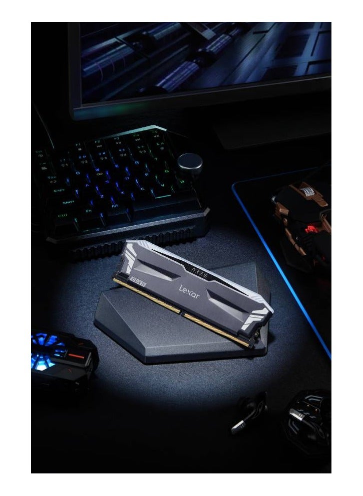 Lexar - Lexar ARES RGB DDR5-6400 Desktop Memory 32GB Kit, RGB lighting control, 32GB Kit (16GBx2),  6400MT/s1(XMP 3.0),, JEDEC & Intel XMP 3.0 - Image 1