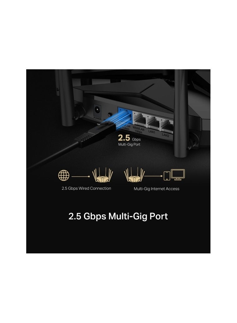 MERCUSYS - MR90X AX6000 8-Stream Wi-Fi 6 Router Black - Image 1