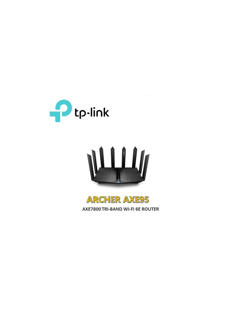 TP-LINK - Archer AXE95 AXE7800 Tri-Band Wi-Fi 6E Router Black - Image 1