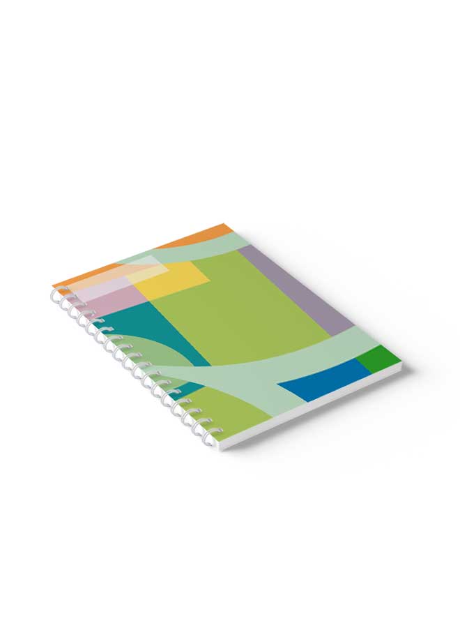 LOWHA Spiral Notebook Abstract Colorful Shapes Purple/Orange/Yellow/Green - Image 5