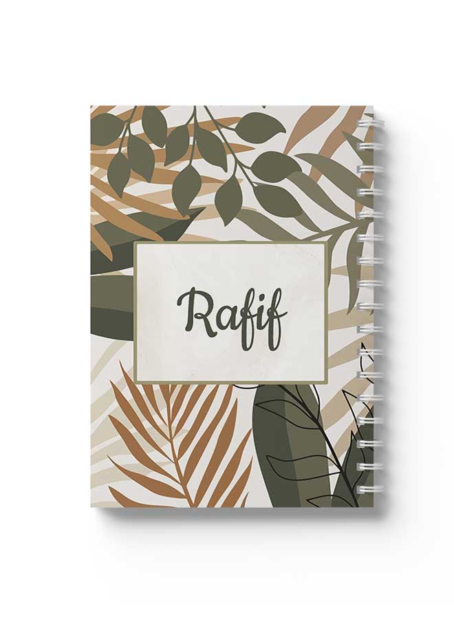 LOWHA Spiral Notebook English Name Rafif Brown/Grey/Black - Image 1