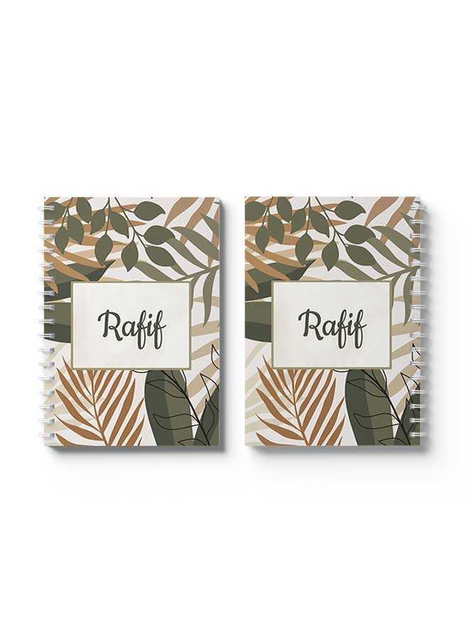 LOWHA Spiral Notebook English Name Rafif Brown/Grey/Black - Image 3