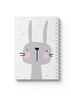 LOWHA Spiral Notebook Rabbit Cartoon & Dots White/Black/Pink  - Image 1